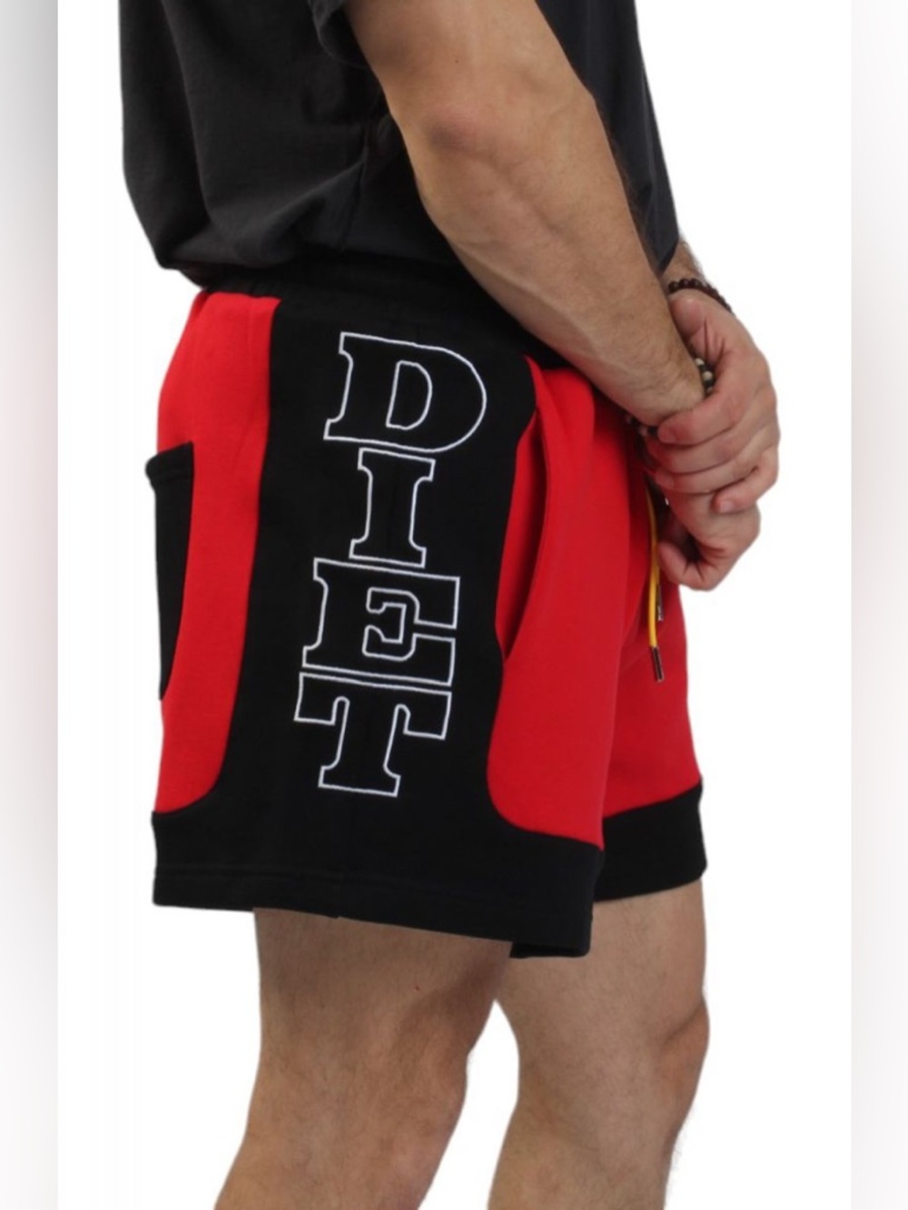 Diet Starts Monday Red French Terry Row Shorts (NWT)